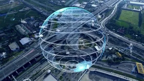 Global-Connectivity-Digital-Earth Stock Footage 316467370