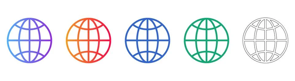 Global Connectivity Globe Icon Set Ilustração Stock