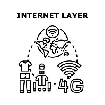Global connectivity internet layer networking concept illustration Stock Illustration