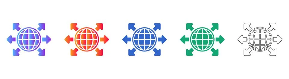 Global Connectivity Network Icon Set Stockillustratie