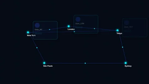 Global connectivity network technology concept. 스톡 동영상 334719802
