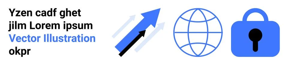 Global Connectivity, Progress, and Security Concept Design with Blue Elements Stock Illustration