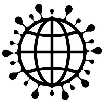 Global Coronavirus Vector Icon Flat Illustration Illustrazione stock