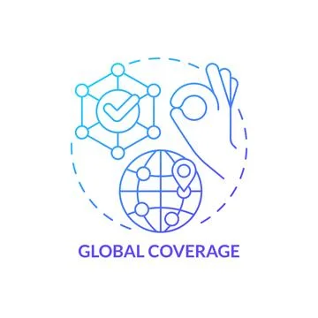 Global coverage blue gradient concept icon Stock-Illustration