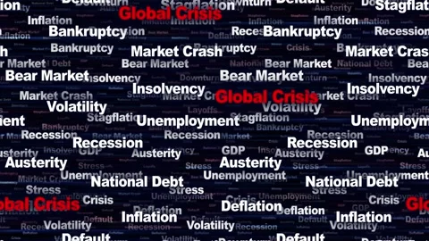 GLOBAL CRISIS Seamless Endless Keywords Animation, Background, Loop Vídeos de archivo 333452655