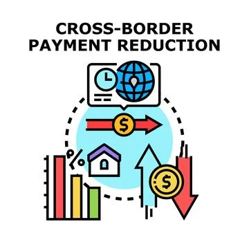 Global cross border payment reduction improving financial transaction speed 스톡 일러스트