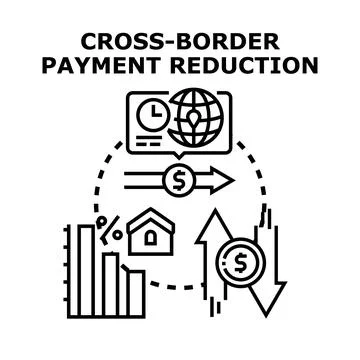 Global cross border payment reduction improving financial transaction speed 스톡 일러스트