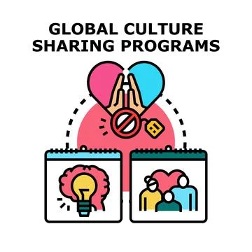 Global culture sharing programs concepts vector 库存插图
