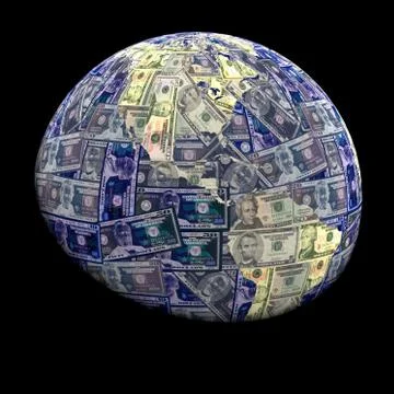 Global currency dollars with negative effect illustration Illustrazione stock