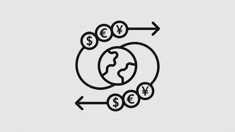 Global Currency Exchange Animation with Path Reveal on Transparent Background Stock Footage 337652839
