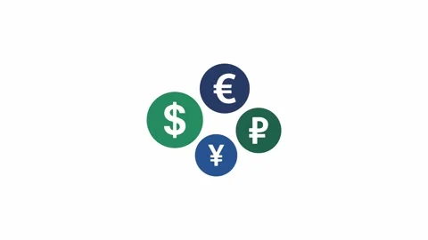 Global Currency Symbols Motion Graphics Animation Stockbeeldmateriaal 340315904