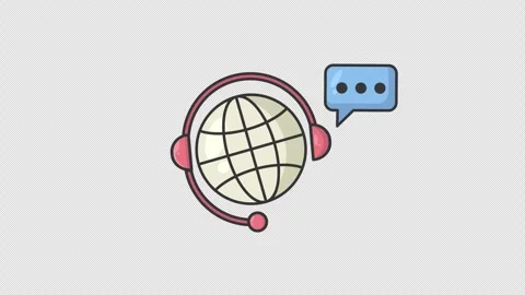 Global customer support animated icon motion graphic video Stock Footage 285000760
