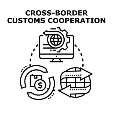 Global customs cooperation concept illustration of international trade Stock Illustration