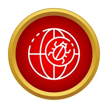 Global cyber attack and computer virus icon 库存插图