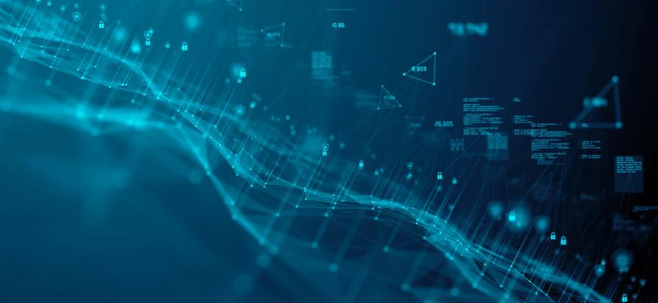 Global cyber security cloud computing wireless connection internet of things  Illustrazione stock