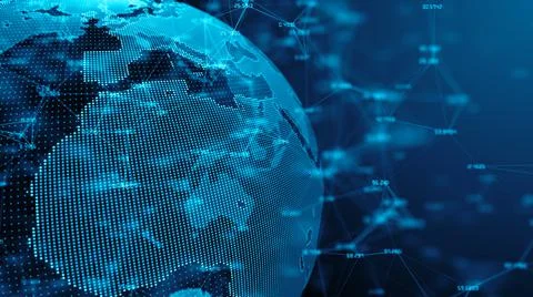 Global Cyber security firewall encryption of data for safe online transfer  Stock Illustration