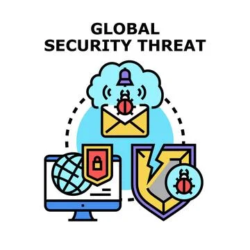 Global cyber security threat concept vector illustration イラスト素材