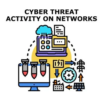 Global cyber threat activity impacting critical infrastructure 库存插图