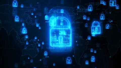 Global Cybersecurity and Data Protection Concept Stock Illustration