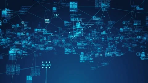 Global cybersecurity big data connectivity cloud computing internet of things IO Stock Footage 162887209