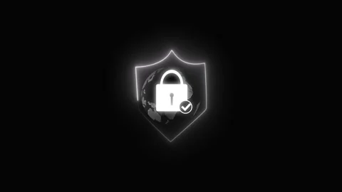 Global cybersecurity shield with globe and padlock animation, Digital netwo.. Stock Footage 332165812