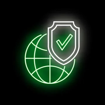Global cybersecurity shield protecting internet systems and data Stock Illustration