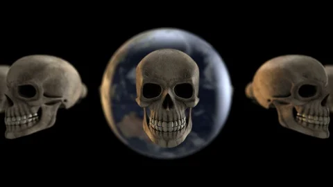 Global danger loop - black background Video stock 85738404