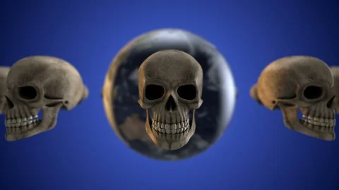 Global danger loop - blue background Stock Footage 85737905