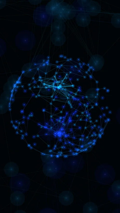 Global dark cyber Hi-Tech concept in blue corporate plexus background Stock Footage 328627291