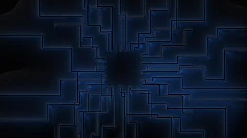 Global Data : AI Microchip Network Infrastructure Abstract Animation Stock Footage 331275638