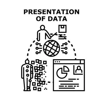 Global data analysis and digital information presentation 库存插图