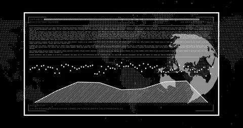 Global data analysis and encryption image over world map and binary code Stock Illustration