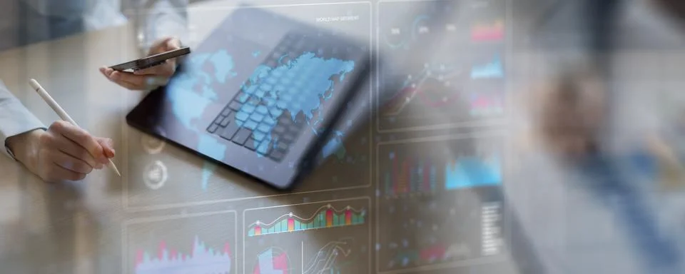 Global Data Analytics and Performance Visualization Dashboard for Business In Stock Photos