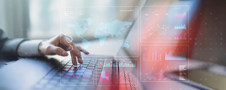 Global Data Analytics and Performance Visualization Dashboard for Business In 스톡 사진