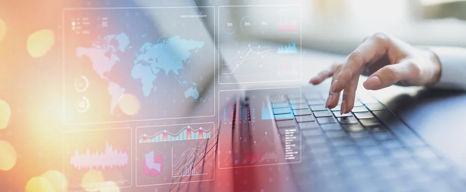 Global Data Analytics and Performance Visualization Dashboard for Business In 스톡 사진