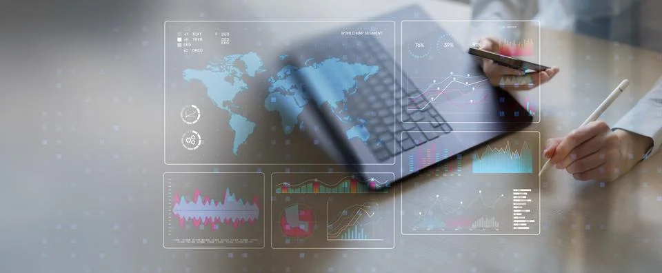 Global Data Analytics and Performance Visualization Dashboard for Business In 스톡 사진