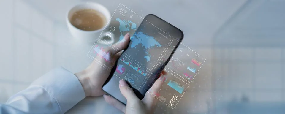 Global Data Analytics and Performance Visualization Dashboard for Business In Stock Photos