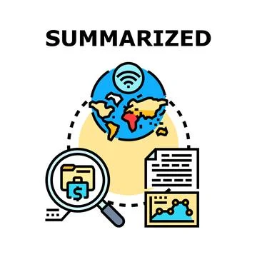 Global data analyzing, compiling and summarizing information Stock Illustration