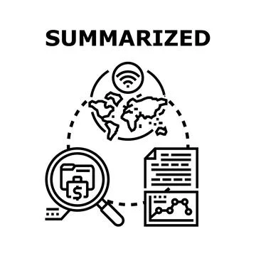 Global data analyzing, compiling and summarizing information Illustrazione stock