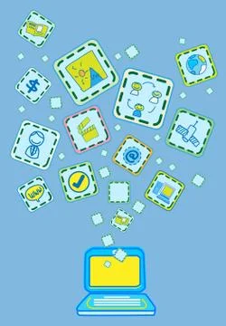 Global Data cloud computing Illustrazione stock