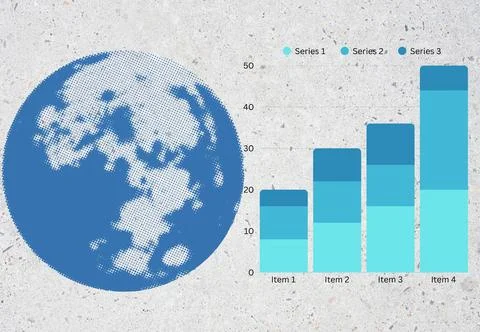 Global data comparison across series Stock Illustration