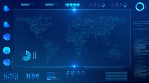 Global Data Dashboard World Map Analytics Interface global analytics, data visua Stock Footage 341903812