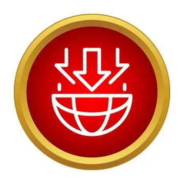 Global data downloading to planet earth icon イラスト素材