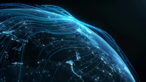 Global Data Flow Stock Footage 283752554