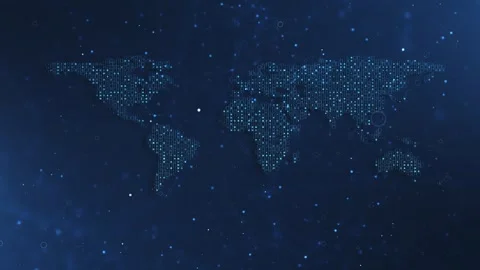 Global Data Grid Connecting World, rotating 3D animation Planet Earth Connection Stock Footage 313988911