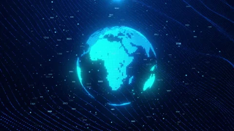 Global Data Hologram Technology Network Data Connection Stock Footage 338420936