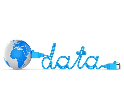 Global Data Indicating World Wide Web And Lan Network Stock Illustration