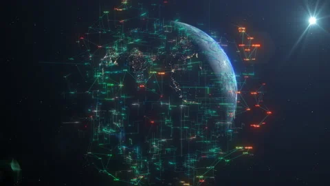 Global data information technology networks communication connectivity Stock Footage 168599231