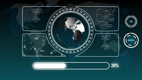 Global data interface integrates globe visualization and code. Global data .. Vidéo 337368521