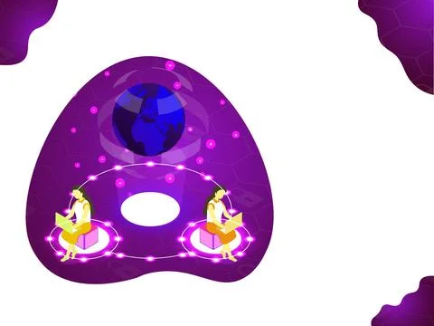 Global data management concept based isometric design with illustration of .. Illustrazione stock